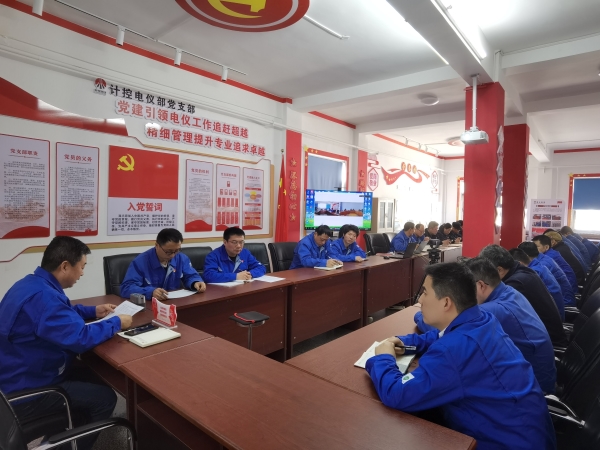 2025年3月，在支部學習會之余，計控電儀部黨支部書記王文波帶領黨員領導干部認真梳理一二期檢修項目計劃.jpg
